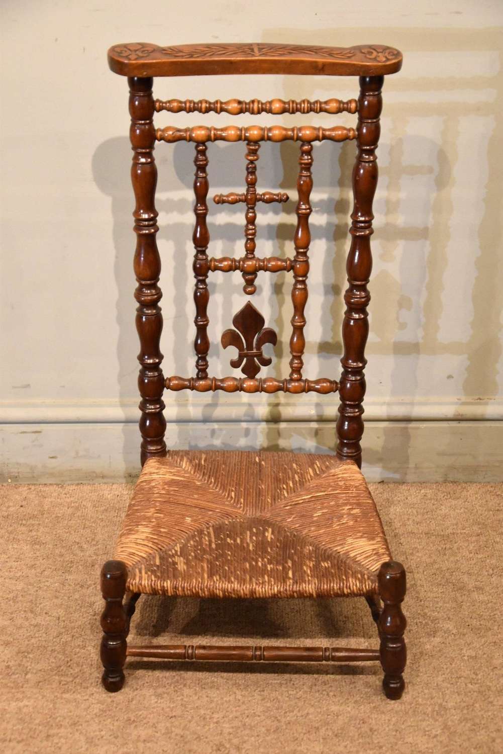 19th Century Fruitwood Prie Deux Chair