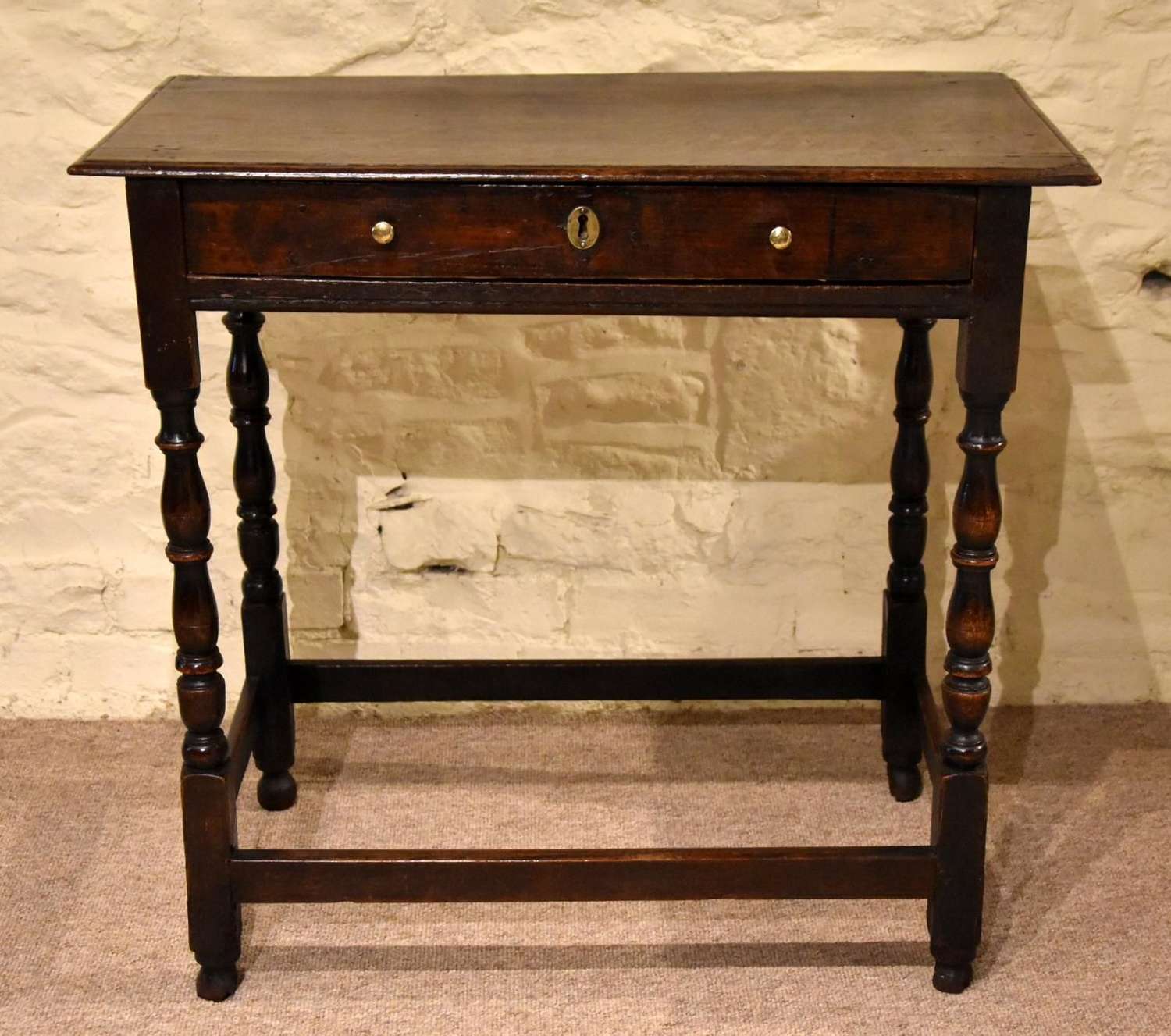 Early 18th Century Queen Anne Oak Side Table