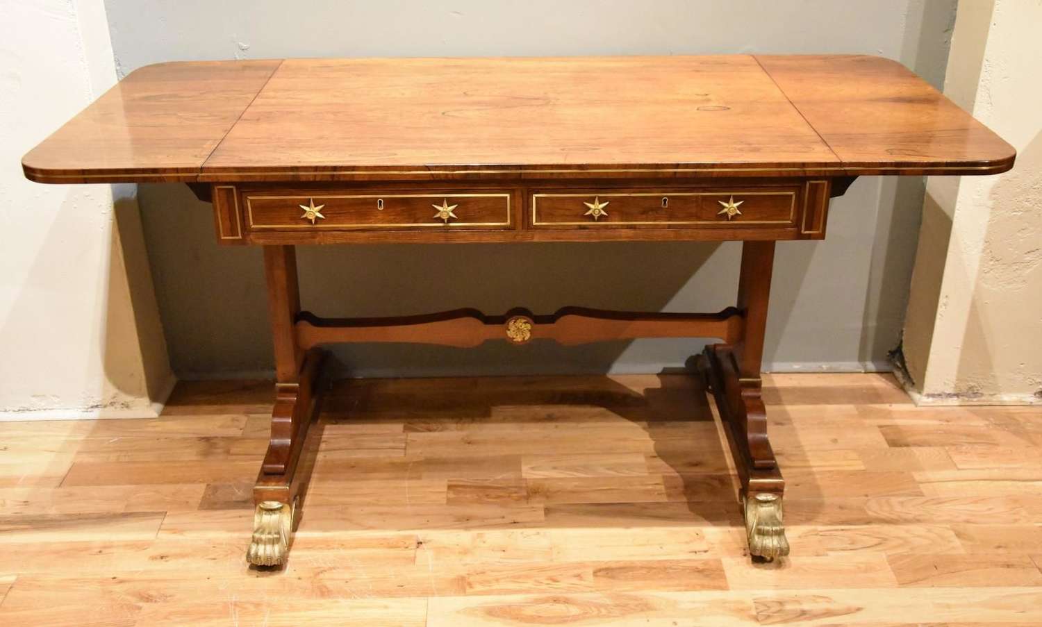 Gillows Regency Rosewood Brass Inlaid Sofa Table