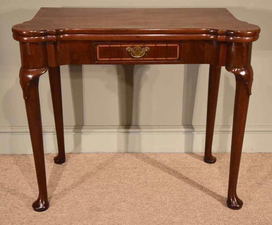 Early 18th Century Inlaid Pad Foot Card Table