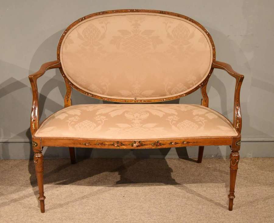 Satinwood Painted Sofa From 19th Century
