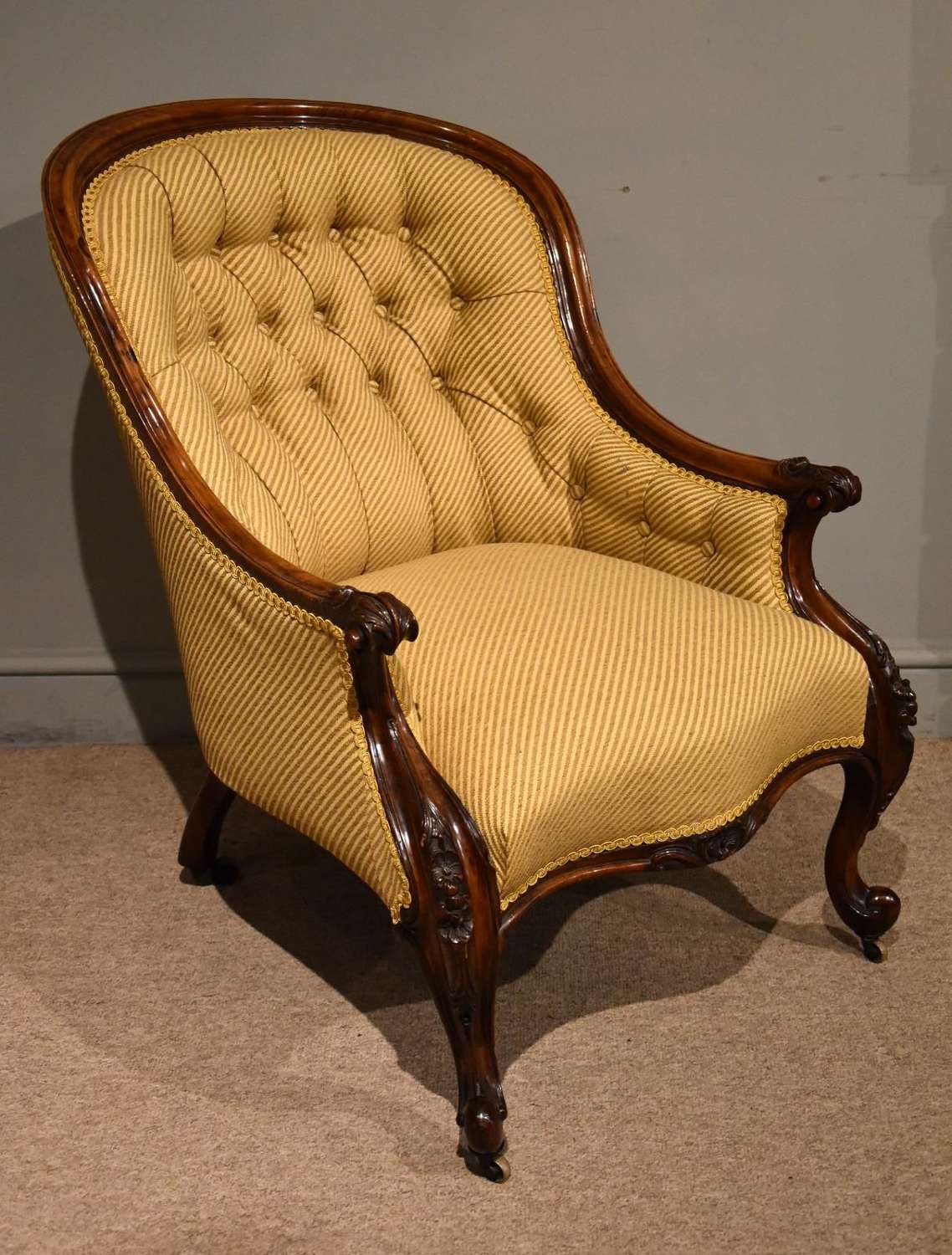 19th Century Carved Upholsterd Armchair