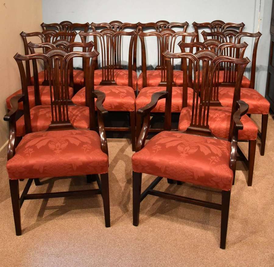 Set of 12 Mahogany, George III Style Dining Chairs