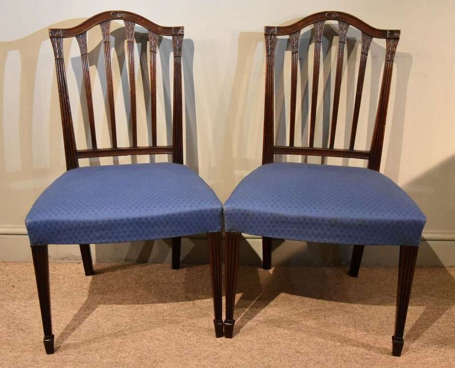 George III Mahogany Sheraton Period Side Chairs