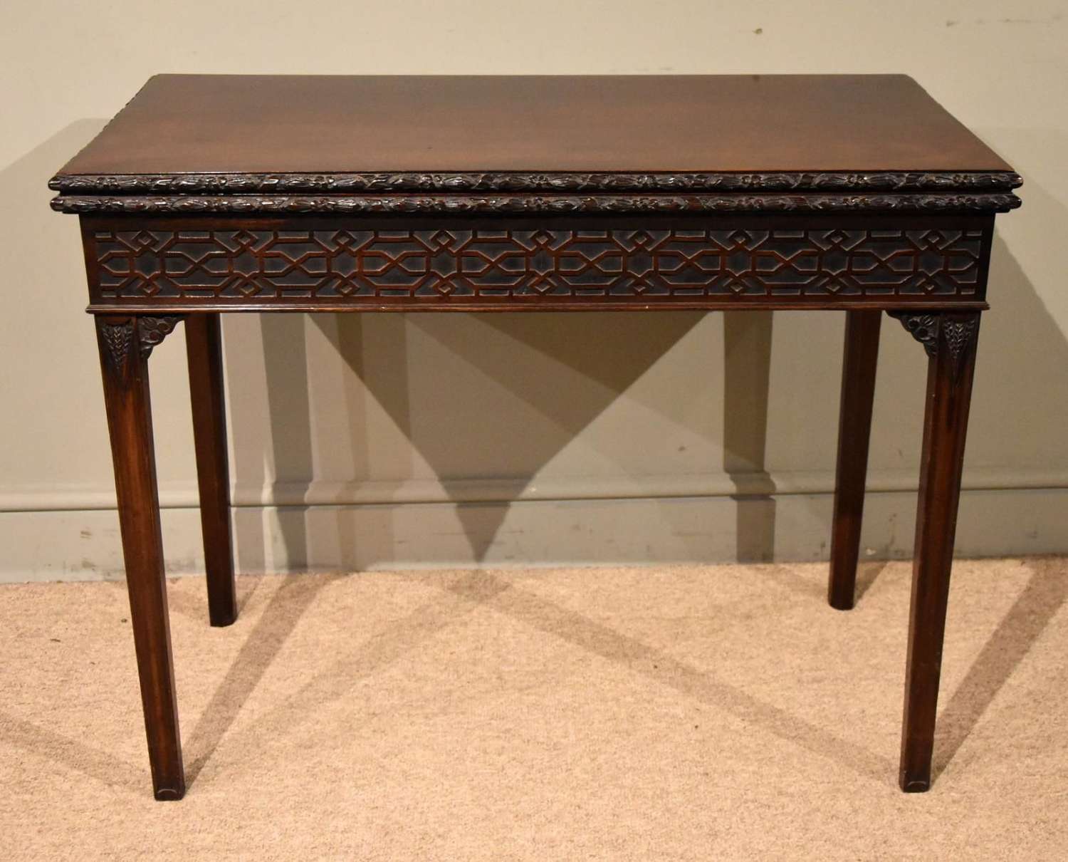 18th Century Carved Mahogany Tea Table