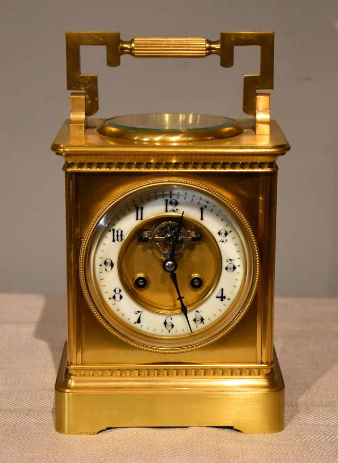 Large French Mantel Clock of Carriage Form