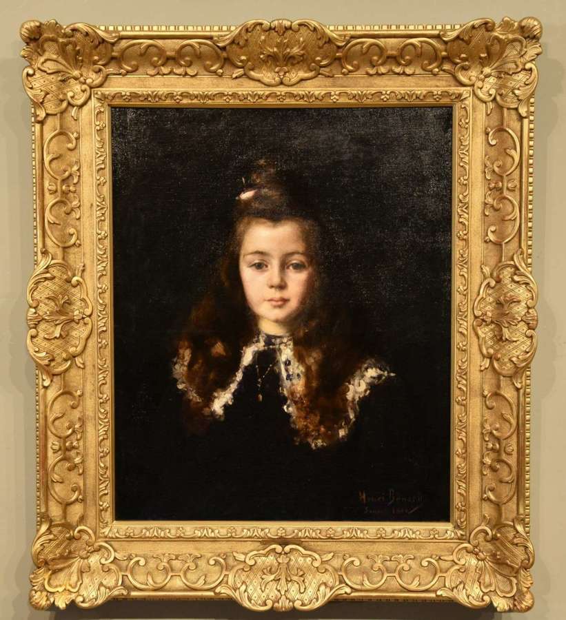 Oil Painting by Henri Benard "Portrait of Aliette de Pigeard"