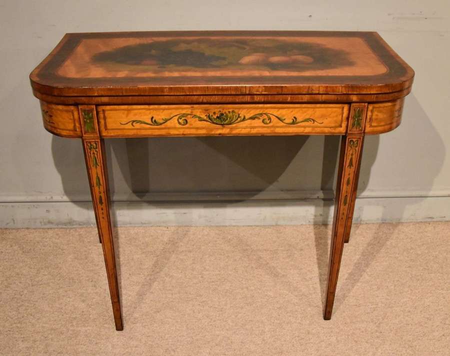 Late 18th Century Satinwood Painted Card Table
