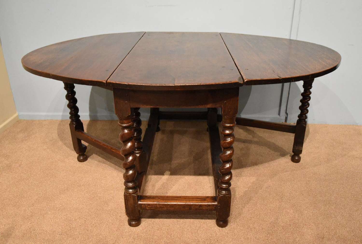 17th Century Large Drop Leaf Dining Table