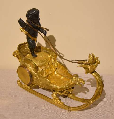 French Bronze and Ormolu Striking Mantel Clock