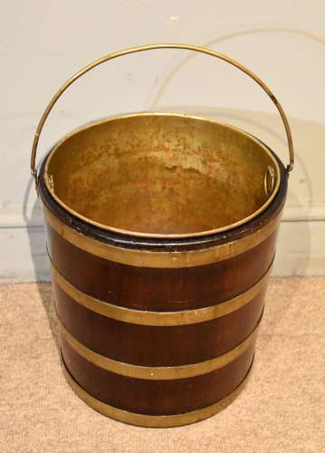 18th Century Brass Bound Oyster Bucket