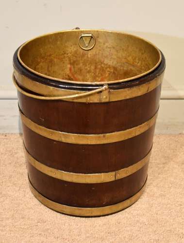 18th Century Brass Bound Oyster Bucket