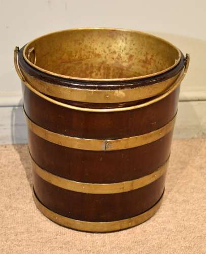 18th Century Brass Bound Oyster Bucket