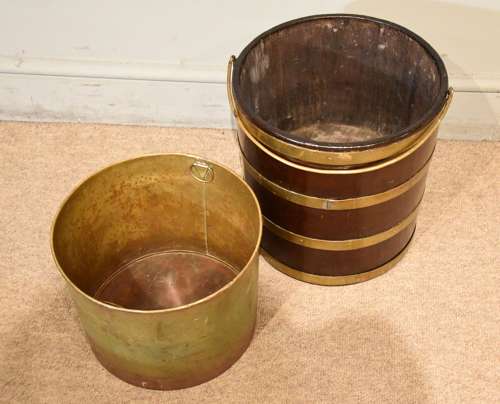18th Century Brass Bound Oyster Bucket