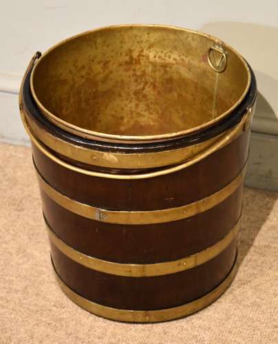 18th Century Brass Bound Oyster Bucket