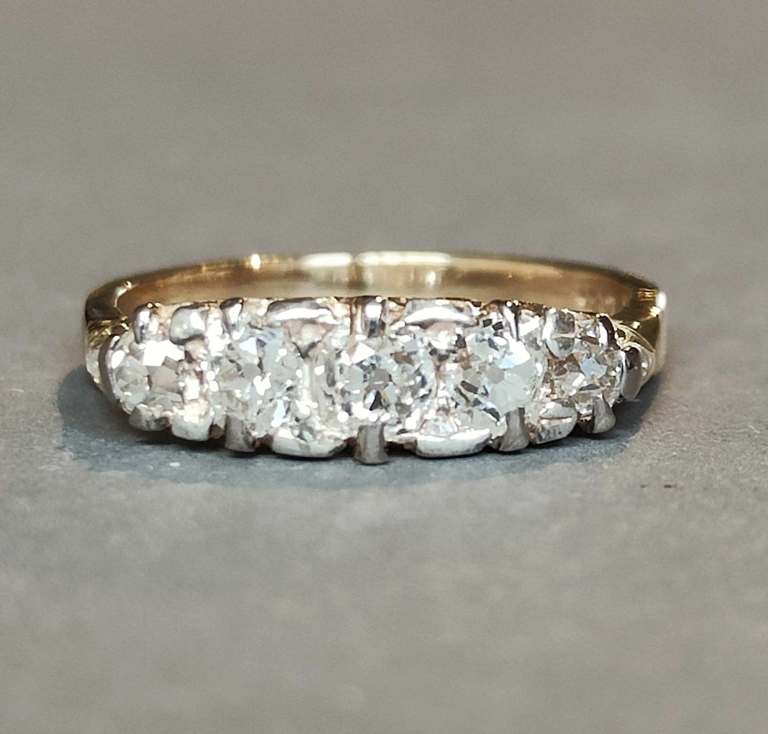 Edwardian 18ct Gold Diamond Five Stone Ring