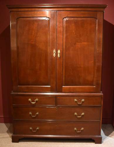 18th century mahogany linen press Williams & Son