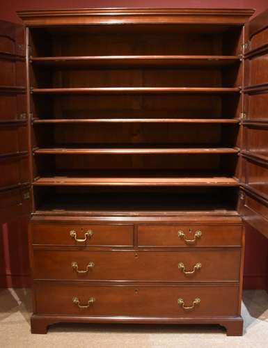 18th century mahogany linen press Williams & Son