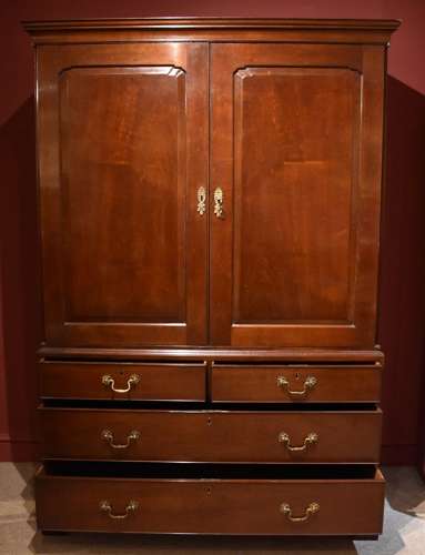 18th century mahogany linen press Williams & Son