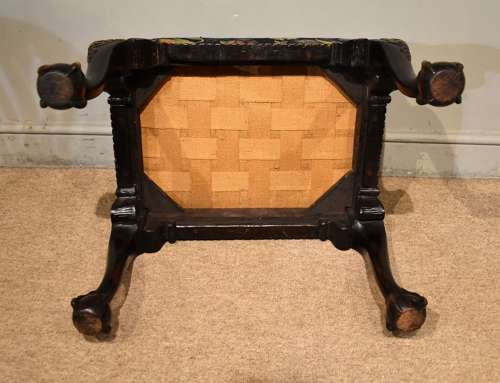 19th century mahogany stool with cabriole legs