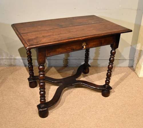Matched pair of Charles II oak side tables