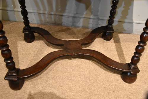 Matched pair of Charles II oak side tables