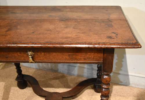 Matched pair of Charles II oak side tables