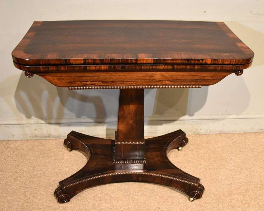 Elegant late regency period rosewood card table