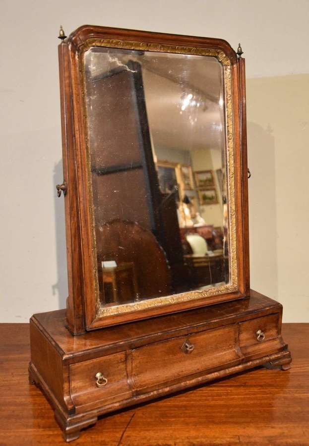 George II walnut dressing mirror