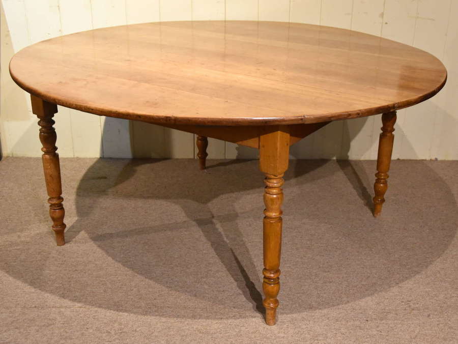 19th Century French wild cherry round dining table