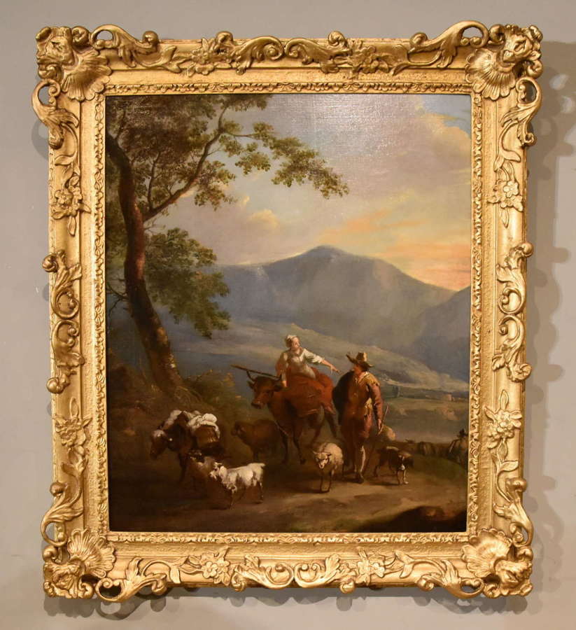 Oil Painting circle of Nicolaes Berchem "Off to Market"