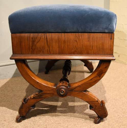 William IV rosewood duet piano stool