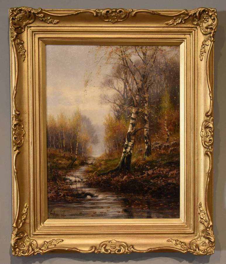 Oil Painting by Sidney Pike "A Woodland Stream"