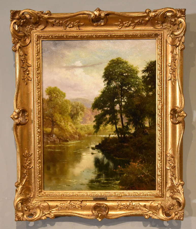 Oil Painting by Edward Henry Holder  "The Picnic by the River"