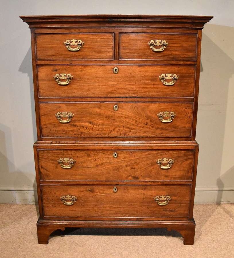 18th Century mahogany fronted cottage chest