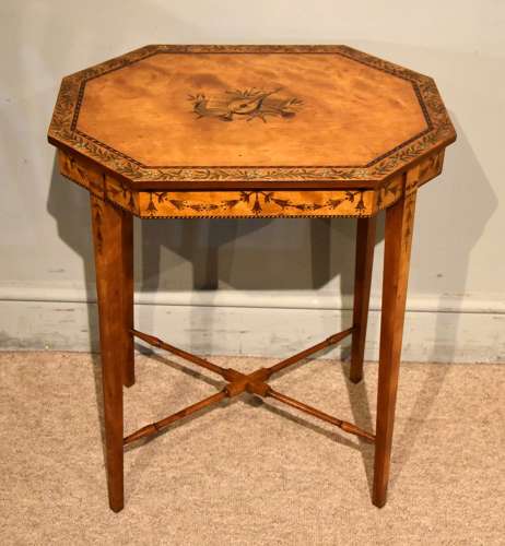 19th Century Gillows satinwood painted table
