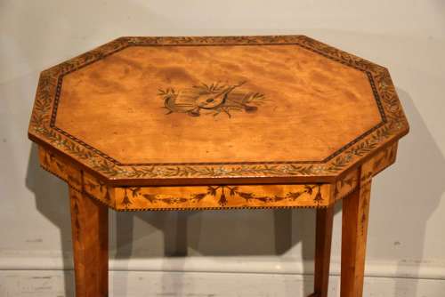 19th Century Gillows satinwood painted table