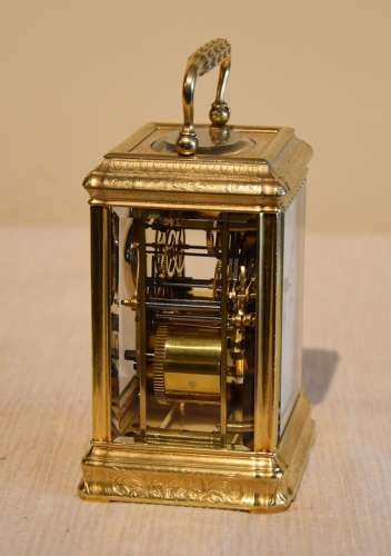 A bell striking carriage clock