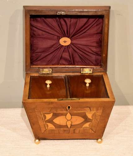 Regency mahogany tea caddy