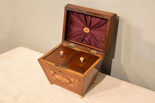 Regency mahogany tea caddy