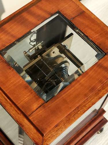 William IV satinwood four glass mantel timepiece