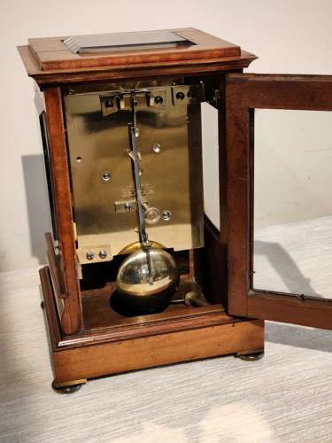 William IV satinwood four glass mantel timepiece