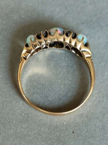 Victorian 18ct Opal Diamond Ring