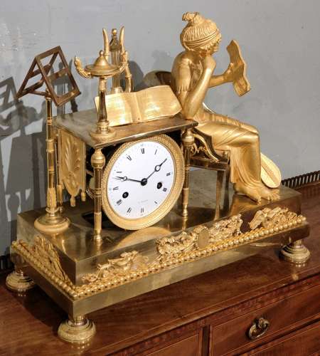 French Empire ormolu mantel clock