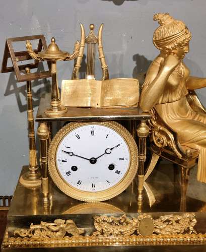 French Empire ormolu mantel clock