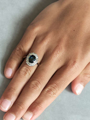Vintage 18ct Gold Sapphire and Diamond Engagement Ring 'Lady Diana' St