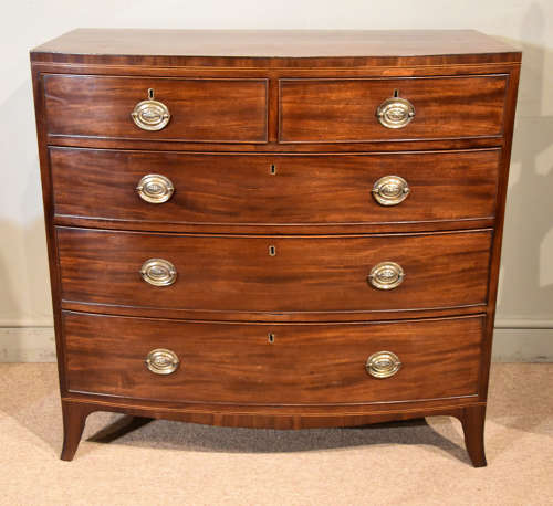 Regency mahogany bow fronted chest of drawers