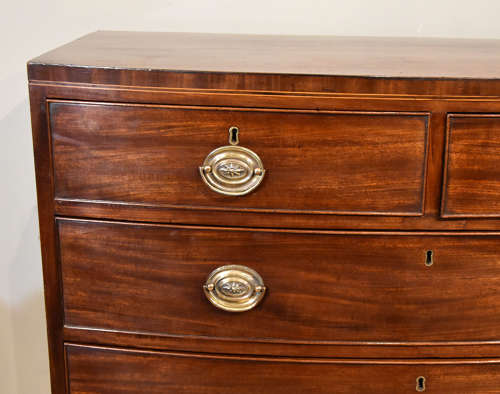 Regency mahogany bow fronted chest of drawers
