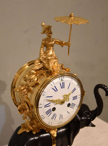 Bronze and Ormolu clock of an elephant form