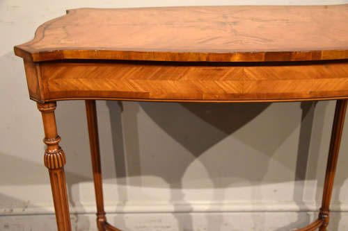 Edwardian inlaid serpentine occasional table
